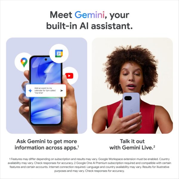 Google Pixel 9A (Porcelain, 8GB RAM, 256GB Storage) | Tensor G4 AI Chip | 6.1″ OLED 120Hz | 64MP Camera | Android 15 - Image 3