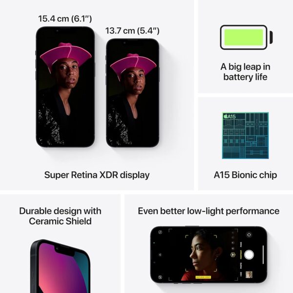 Apple iPhone 13 (128GB, Midnight) | A15 Bionic Chip | 6.1″ Super Retina XDR Display | Dual 12MP Cameras | iOS 18 - Image 5