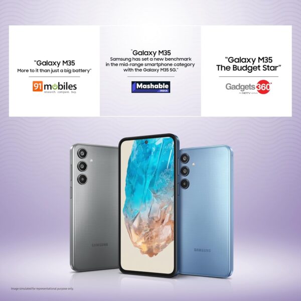 Samsung Galaxy M35 5G (Thunder Grey, 8GB RAM, 128GB Storage) | 6000mAh Battery | Super AMOLED 120Hz | Gorilla Glass Victus+ | AI - Image 3