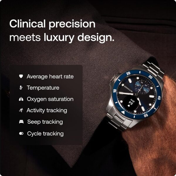 Withings ScanWatch Nova, Heart Health Hybrid Smartwatch for Men & Women - ECG, with SPO2, Temperature Monitoring, Sleep, Respiratory Health, Cycle Monitoring, 30-Day Battery Life, iOS & Android, Blue - Image 2