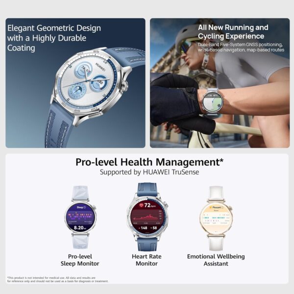 HUAWEI Watch GT 5 41mm Smartwatch, Up to 7 Days Battery Life, iOS & Android Compatible,Built in Maps, Pro-Level Sports Call&Message Reply, Free FreeBuds 5I (White) - Image 2