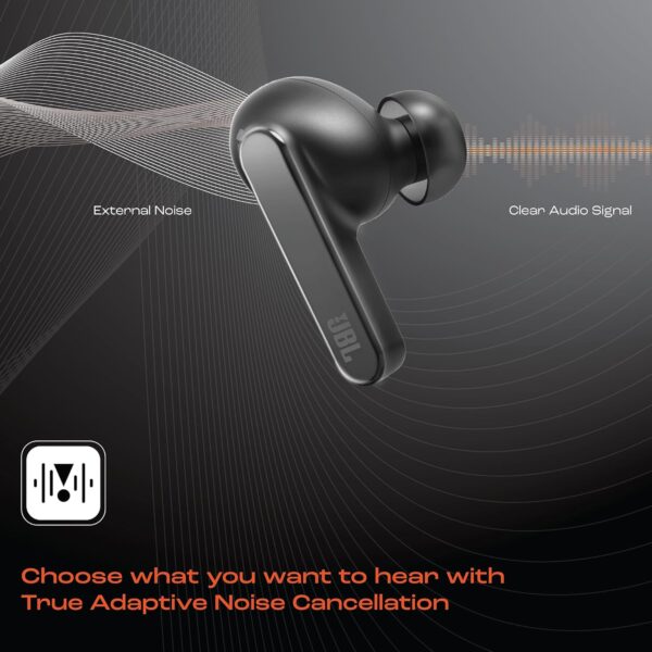 JBL Live Pro 2 Premium in Ear Wireless TWS Earbuds, ANC Earbuds, 40Hr Playtime, Dual Connect, Customized Bass with Headphones App, 6 Mics for Clear Calls, Wireless Charging, Alexa Built-in (Black) - Image 3