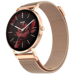 Noise Diva 2 Fashion Smart Watch for Women - Sleekest Dial, 36mm AMOLED Display, Snug Fit, Improved Female Cycle Tracker, BT Calling, Sleep Tracking, AI Voice Assistant, Password Protection-Rose Link