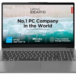 Lenovo IdeaPad 3 12th Gen Intel Core i3-1215U 15.6 Inch (39.65cm) FHD Thin & Light Laptop (8GB/512GB SSD/Windows 11/Office 2021/Backlit KB/1Yr ADP Free/3months Game Pass/Grey/1.63Kg), 82RK017PIN