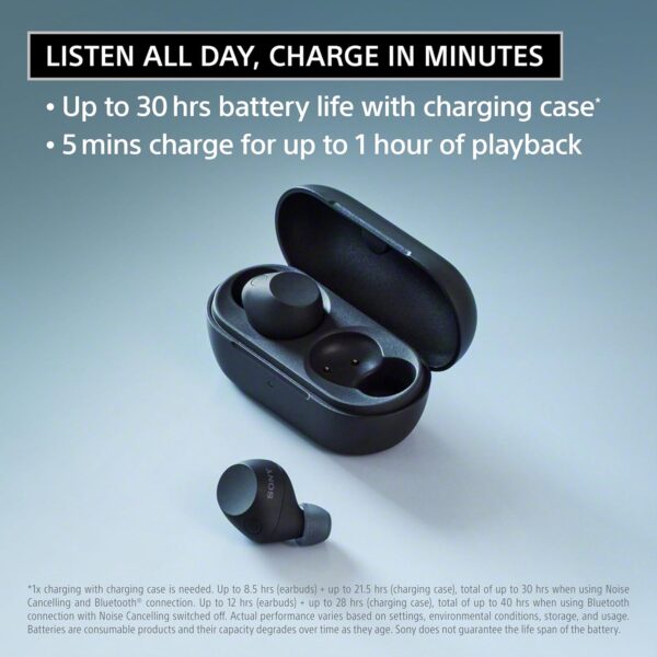 Sony WF-C710N | Dual Noise Cancellation Wireless Bluetooth in Ear Buds | AI Call Quality | 40Hrs Battery W/O ANC | 30Hrs Battery with ANC - White - Image 3