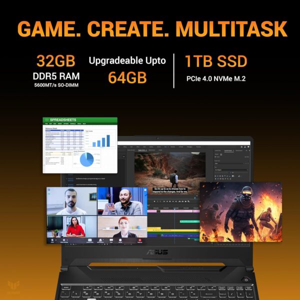 ASUS TUF A15, AMD Ryzen 7 7445HS, Gaming Laptop(RTX 3050-4GB/75W TGP/32GB RAM/1TB SSD/FHD/15.6 - Image 5