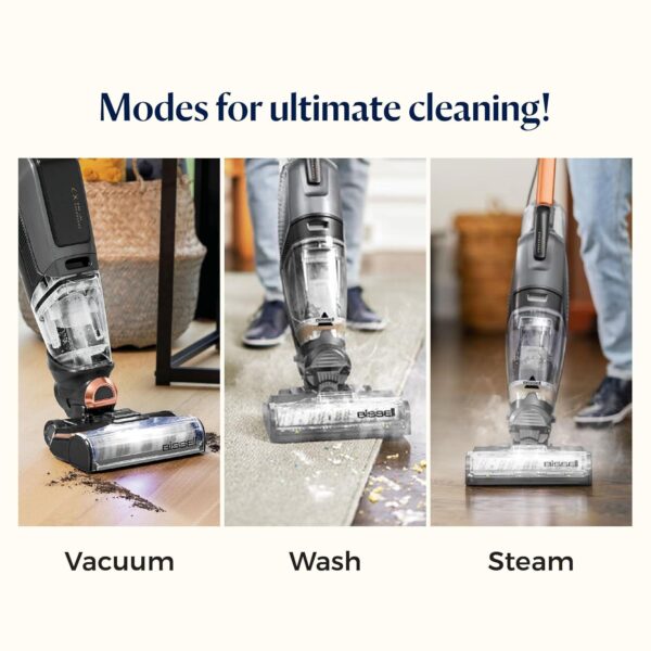 BISSELL® Crosswave™ HydroSteam™ Multi-Surface Corded Upright Vacuum Cleaner for Floors & Carpets | Hydrosteam™ Technology removes Curry & Tough Stains | 2-Year Warranty | Cleaning Formula Incl - Image 2