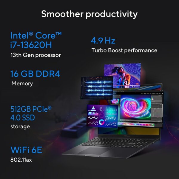 ASUS Vivobook 16X,Intel Core i7-13620H,Creator/Gaming Laptop(RTX 3050-4GB/16GB RAM/512GB SSD/FHD+/16 - Image 3